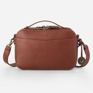 Minooy Clio Crossbody Bag 1.5L Purse Coffee Brown Leather